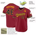 Custom Personalized Baseball Jersey - Maroon Navy Gold Authentic Throwback, Custom Name & Number Personalized Maroon Navy-Gold