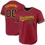 Custom Personalized Baseball Jersey - Maroon Navy Gold Authentic Throwback, Custom Name & Number Personalized Maroon Navy-Gold