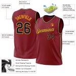 Personalized Authentic Basketball Jersey in Maroon Navy Gold - Retro Throwback Design Personalized Maroon Navy-Gold Authentic