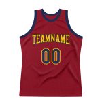 Custom Personalized Basketball Jersey with Name & Number - Maroon Navy Gold Authentic Throwback Personalized Maroon Navy-Gold