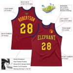 Custom Personalized Basketball Jersey with Name & Number - Maroon Navy Gold Authentic Throwback Personalized Maroon Navy-Gold