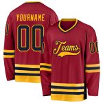 Custom Name Number Hockey Jersey - Personalized Maroon and Navy Gold Team Jersey Personalized Maroon Navy-Gold Hockey Jersey