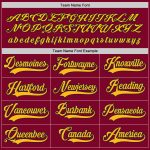 Custom Name Number Hockey Jersey - Personalized Maroon and Navy Gold Team Jersey Personalized Maroon Navy-Gold Hockey Jersey
