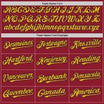 Custom Name Number Maroon Navy Gold Throwback Baseball Jersey - Personalized Authentic Team Jersey Personalized Maroon Navy-Gold