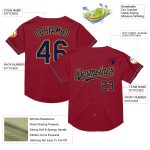 Custom Name and Number Maroon Navy Old Gold Mesh Throwback Baseball Jersey - Personalized Team Apparel Personalized Maroon