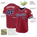 Custom Name Number Authentic Baseball Jersey Maroon Navy White Throwback Team Personalized Maroon Navy-White Authentic Throwback