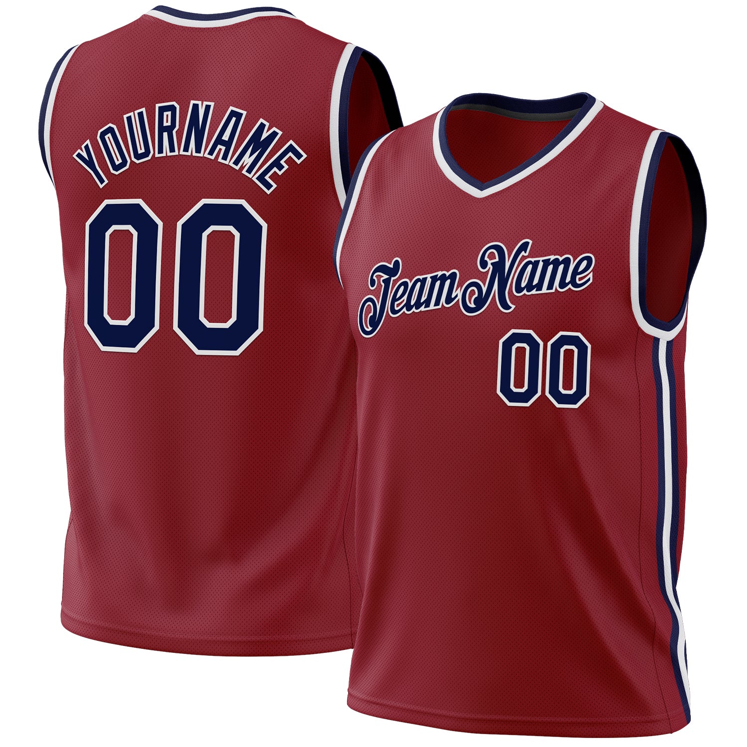 Personalized Authentic Basketball Jersey - Maroon Navy White Throwback Design Personalized Maroon Navy-White Authentic Throwback