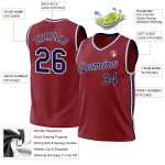 Personalized Authentic Basketball Jersey - Maroon Navy White Throwback Design Personalized Maroon Navy-White Authentic Throwback