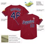 Custom Name Number Baseball Jersey - Personalized Maroon Navy White Mesh Authentic Throwback Team Uniform Personalized Maroon