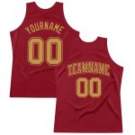 Custom Name and Number Basketball Jersey - Personalized Maroon and Old Gold Authentic Throwback Style Personalized Maroon
