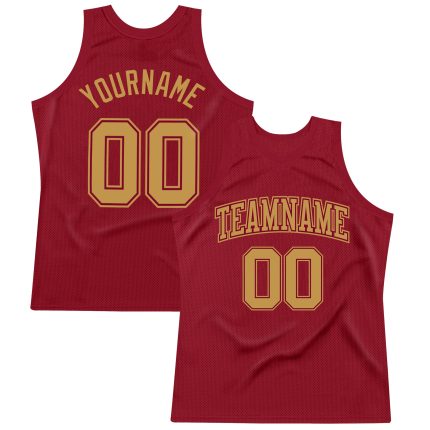 Custom Name and Number Basketball Jersey - Personalized Maroon and Old Gold Authentic Throwback Style Personalized Maroon