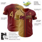 Custom Gradient Baseball Jersey with Team Name & Number - Personalized Maroon & Old Gold-Black Fashion Jersey Personalized