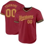 Custom Name Number Maroon Old Gold-Black Authentic Baseball Jersey - Personalized Throwback Team Jersey Personalized Maroon