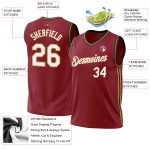 Personalized Maroon Black Gold Throwback Basketball Jersey Authentic Design Personalized Maroon Old Gold-Black Authentic