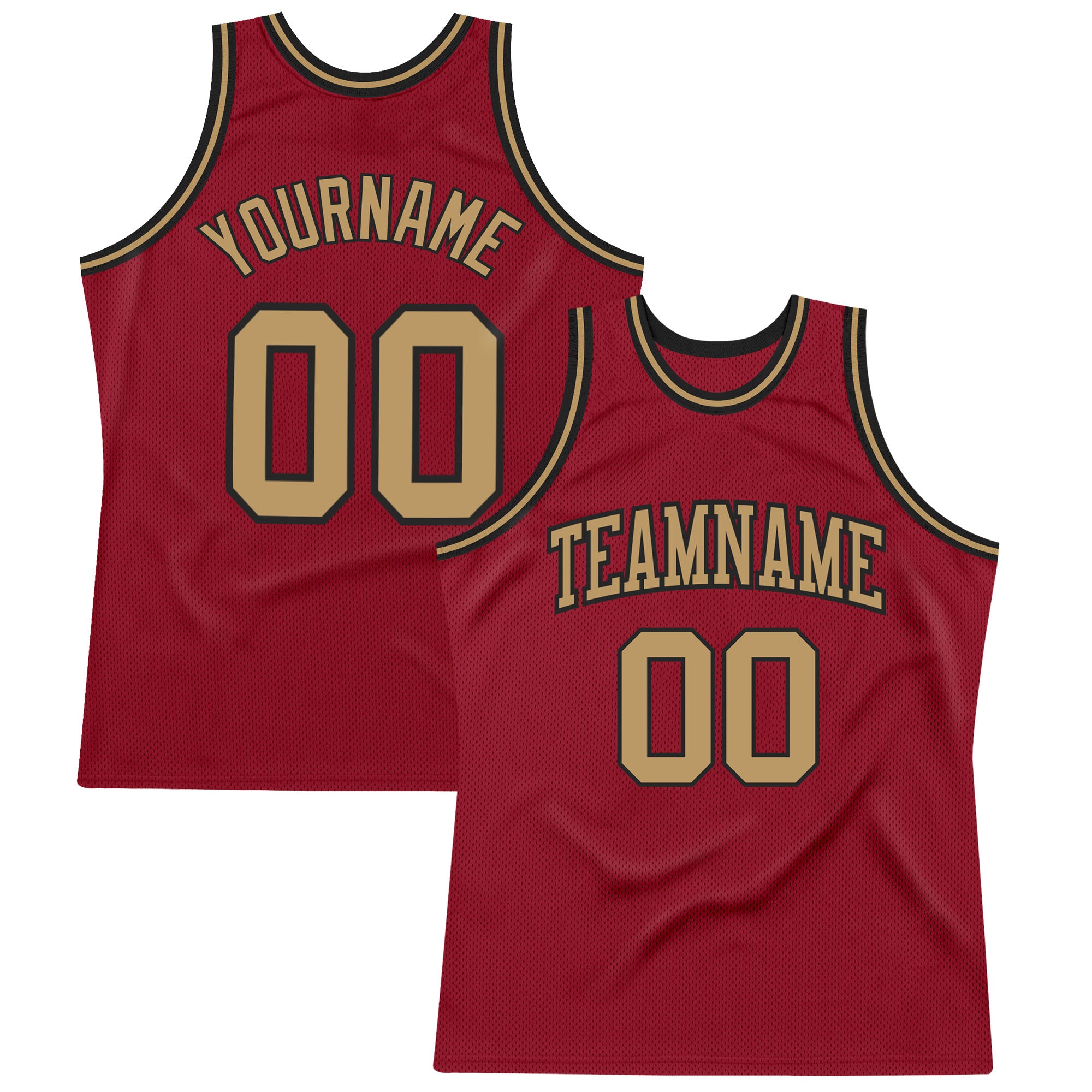 Custom Basketball Jersey with Personalized Name and Number - Maroon Old Gold-Black Throwback Team Design Personalized Maroon