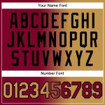 Custom Name Number Maroon Black Gradient Softball Jersey Two-Button Unisex Fashion Team Apparel Personalized Maroon Old Gold-Black