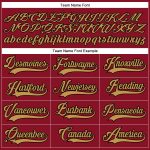 Custom Name and Number Personalized Maroon Old Gold-Black Hockey Jersey with Lace Neck Personalized Maroon Old Gold-Black