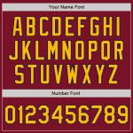 Custom Name and Number Maroon Pinstripe Authentic Fade Baseball Jersey - Gold-Navy Fashion Team Jersey Personalized Maroon