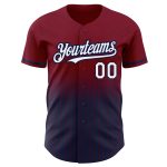 Custom Name and Number Maroon Pinstripe Baseball Jersey - Authentic Fade Fashion Team Gear Personalized Maroon Pinstripe