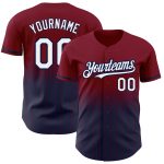 Custom Name and Number Maroon Pinstripe Baseball Jersey - Authentic Fade Fashion Team Gear Personalized Maroon Pinstripe