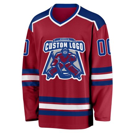 Personalized Maroon Royal White Hockey Jersey for Men and Women - Custom Team Spirit Apparel Personalized Maroon Royal-White
