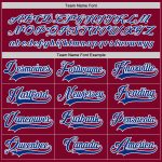 Custom Maroon Hockey Jersey with Royal-White Trim, Personalized Name & Number - Team Apparel Personalized Maroon Royal-White