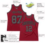 Custom Maroon Basketball Jersey with Team Name & Number - Authentic Steel Gray-Black Throwback Style Personalized Maroon
