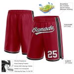 Custom Name and Number Basketball Shorts in Maroon White-Black | Personalized Team Gear Personalized Maroon White-Black Authentic