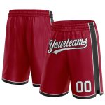 Custom Name and Number Basketball Shorts in Maroon White-Black | Personalized Team Gear Personalized Maroon White-Black Authentic
