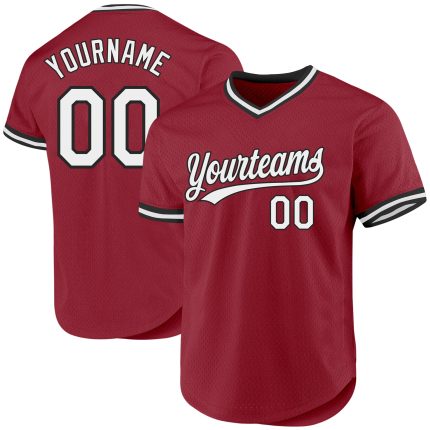 Custom Maroon Black White Authentic Baseball Jersey Personalized with Name and Number - Team Apparel Personalized Maroon