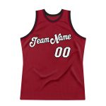Custom Maroon White-Black Basketball Jersey with Name and Number - Personalized Authentic Throwback Team Jersey Personalized