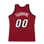 Custom Maroon White-Black Basketball Jersey with Name and Number - Personalized Authentic Throwback Team Jersey Personalized
