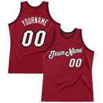 Custom Maroon White-Black Basketball Jersey with Name and Number - Personalized Authentic Throwback Team Jersey Personalized