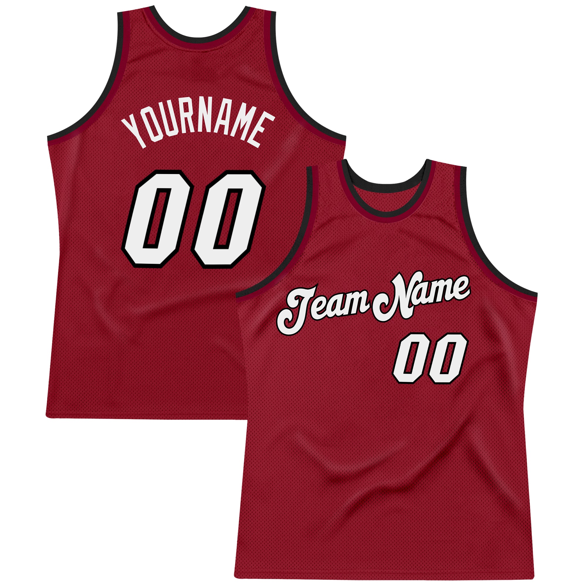 Custom Maroon White-Black Basketball Jersey with Name and Number - Personalized Authentic Throwback Team Jersey Personalized