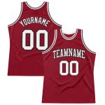 Personalized Maroon Black White Basketball Jersey - Authentic Throwback Design Personalized Maroon White-Black Authentic