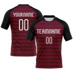 Custom Volleyball Jersey with Personalized Name and Number, Maroon White-Black Geometric Design Personalized Maroon White-Black