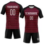 Custom Volleyball Jersey with Personalized Name and Number, Maroon White-Black Geometric Design Personalized Maroon White-Black
