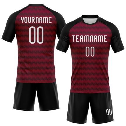 Custom Volleyball Jersey with Personalized Name and Number, Maroon White-Black Geometric Design Personalized Maroon White-Black