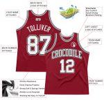 Custom Name and Number Authentic Throwback Basketball Jersey - Maroon White Black-Gray Personalized Maroon White Black-Gray