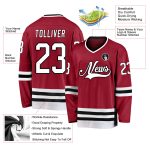 Custom Name Number Maroon Hockey Jersey - Personalized Team White Black Jersey Personalized Maroon White-Black Hockey Jersey