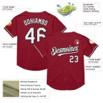 Custom Name and Number Authentic Throwback Baseball Jersey - Personalized Maroon White-Black Mesh Team Jersey Personalized