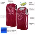 Custom Name Number Authentic City Edition Basketball Jersey Maroon White Geometric Shapes Side Stripes Personalized Maroon