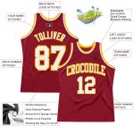 Custom Basketball Jersey - Personalized Maroon White-Gold Authentic Throwback with Team Name & Number Personalized Maroon