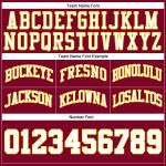 Custom Authentic Throwback Basketball Shorts with Personalized Name and Number - Maroon White Gold Personalized Maroon White-Gold