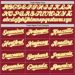 Custom Maroon White Gold Baseball Jersey with Personalized Name & Number - Authentic Throwback Design Personalized Maroon