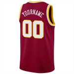 Custom Maroon White-Gold Rib-Knit Basketball Jersey with Personalized Name and Number - Team Apparel Personalized Maroon