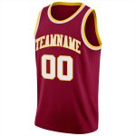 Custom Maroon White-Gold Rib-Knit Basketball Jersey with Personalized Name and Number - Team Apparel Personalized Maroon