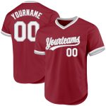 Custom Name Number Authentic Throwback Baseball Jersey Maroon White Gray - Personalized Team Apparel Personalized Maroon