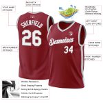 Custom Name Number Throwback Basketball Jersey - Personalized Maroon White Gray Team Jersey Personalized Maroon White-Gray