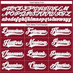 Custom Name and Number Maroon White Gray Hockey Jersey with Lace Neck - Personalized Team Apparel Personalized Maroon White-Gray